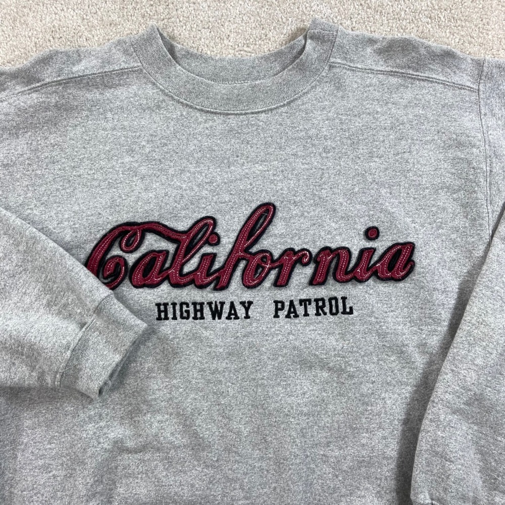 Vintage California Highway Patrol CHP Sweatshirt Mens M Gray USA